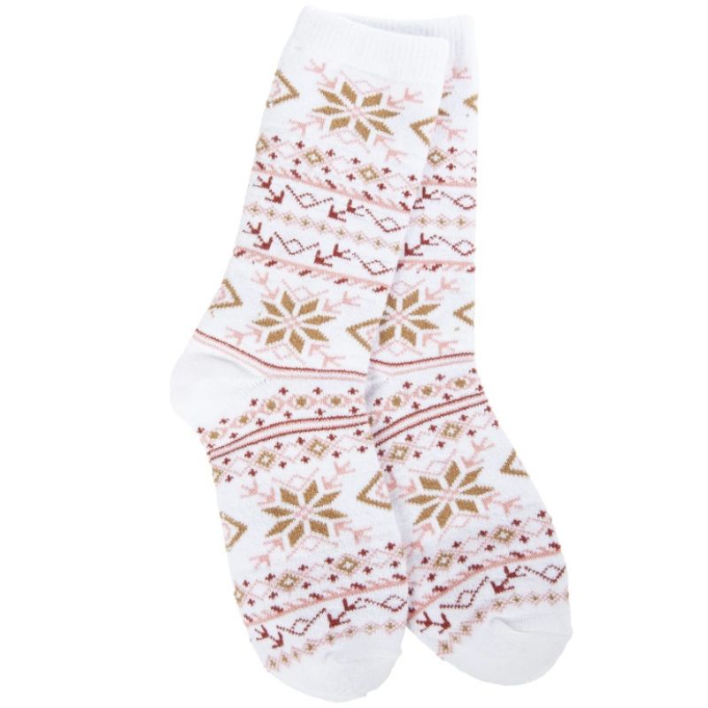 White Fair Isle Mini Crew Socks